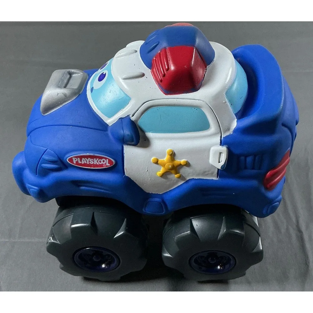 Playskool Wheel Pals Police Car Monster Truck Blue Soft Squeezable Toddler Toy